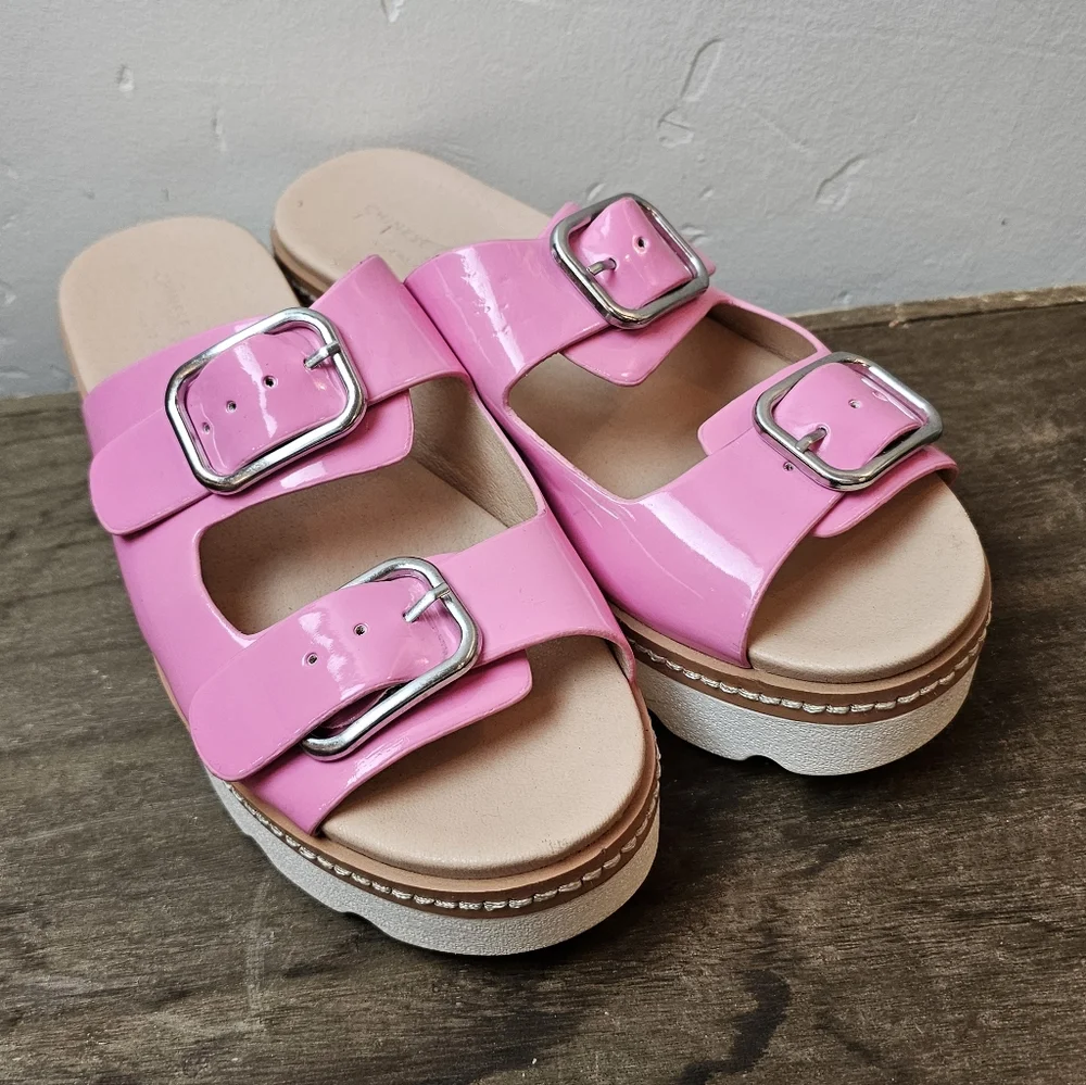 Chinese Laundry Barbie Pink Platform Slides – 8.5 - Y2K - Picture 3 of 9
